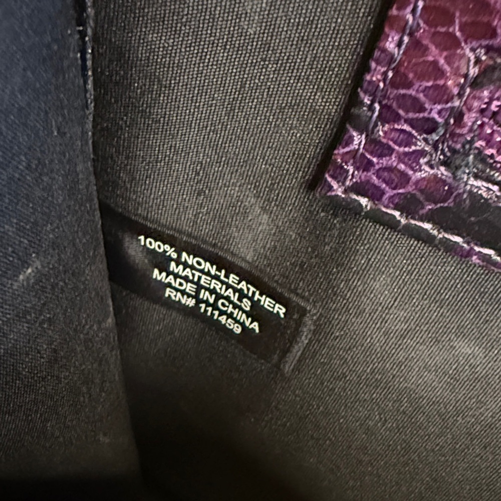 White House Black Market Purple/Black Faux Leather snakeskin clutch shoulder bag - Picture 9 of 9
